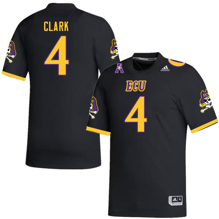 Men #4 Javion Clark ECU Pirates College Football Jerseys Stitched-Black